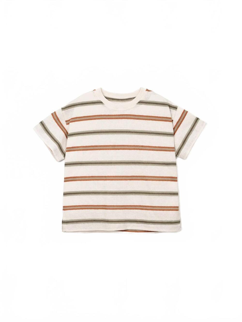 NEW PLAY UP boy's striped jersey t-shirt in earth tones